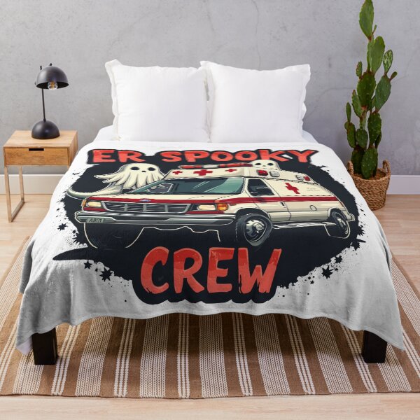 Item preview, ER Spooky Crew Fun Halloween Ambulance designed and sold by Quirky Shirts.
