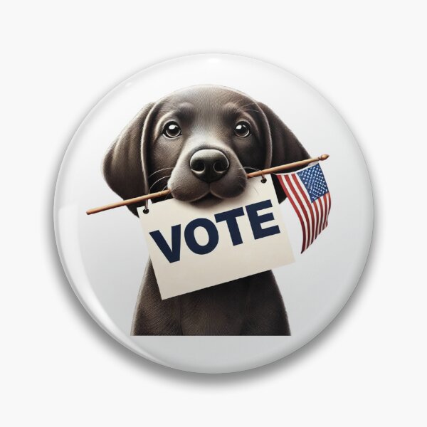 Item preview, Vote Labrador T-Shirt – Adorable Dog with American Flag Voting Sign designed and sold by BlankCanvasHaHa.