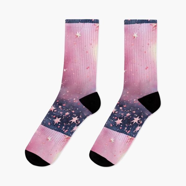 Item preview, PINK STARS BY THE DAWN'S EARLY LIGHT ~ Inspired by Handmade Paper Mache Abstract Watercolor Art Poster Print designed and sold by Spinning Plates 360.