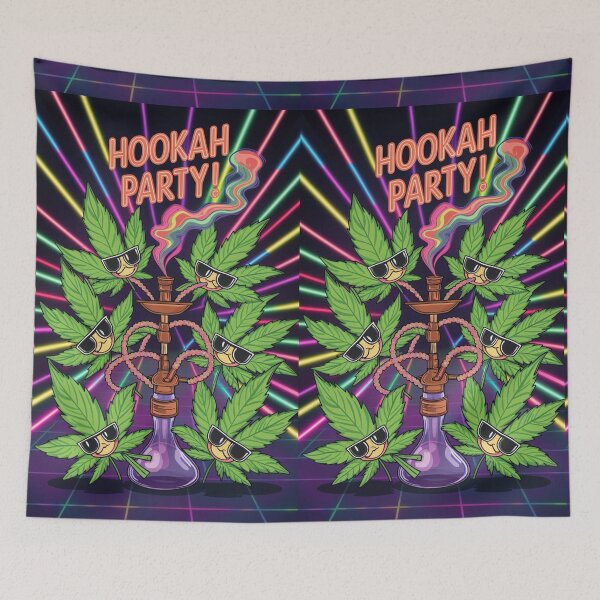 Item preview, Hookah Party - Unique Colorful Marijuana Pot Leaves Partying designed and sold by JLEmporium.