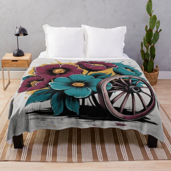 Item preview, a bold and vivid beautiful burgundy and teal flowers designed and sold by 123ks.