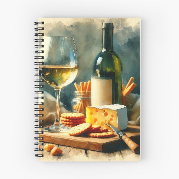 Item preview, Beautiful Watercolor Still Life with Wine Cheese and Crackers designed and sold by Halifaxartguy.