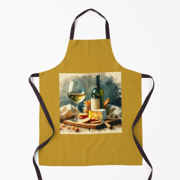 Item preview, Beautiful Watercolor Still Life with Wine Cheese and Crackers designed and sold by Halifaxartguy.