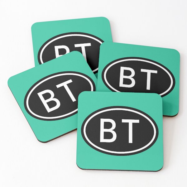 Item preview, BT Initials Monogram Oval White Letters designed and sold by Jeallan Designs.