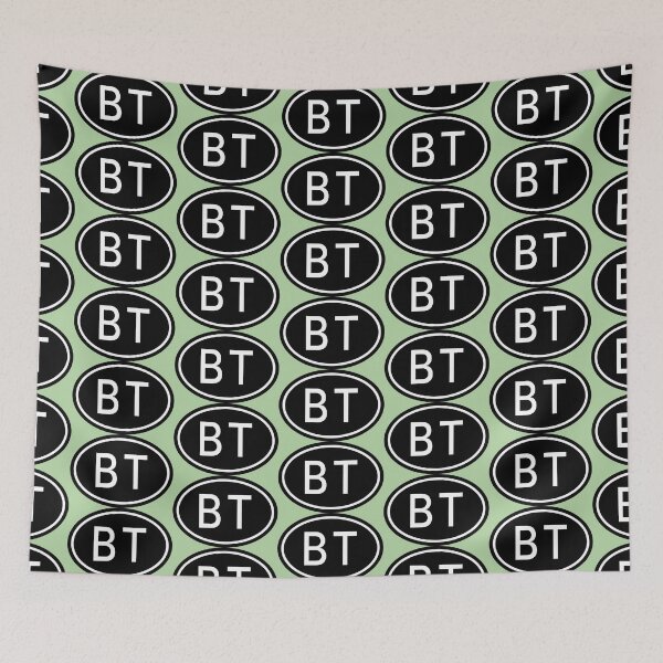 Item preview, BT Initials Monogram Oval White Letters designed and sold by Jeallan Designs.