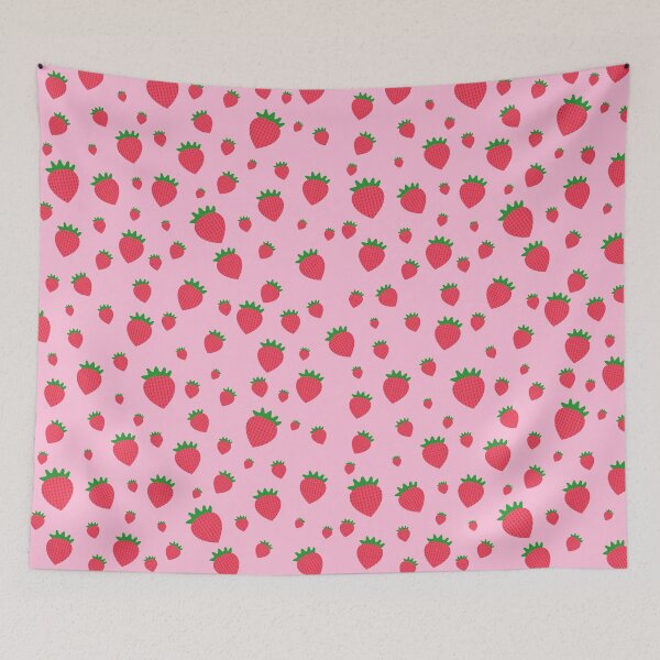 Item preview, Whimsical strawberry pattern designed and sold by EuGeniaArt.