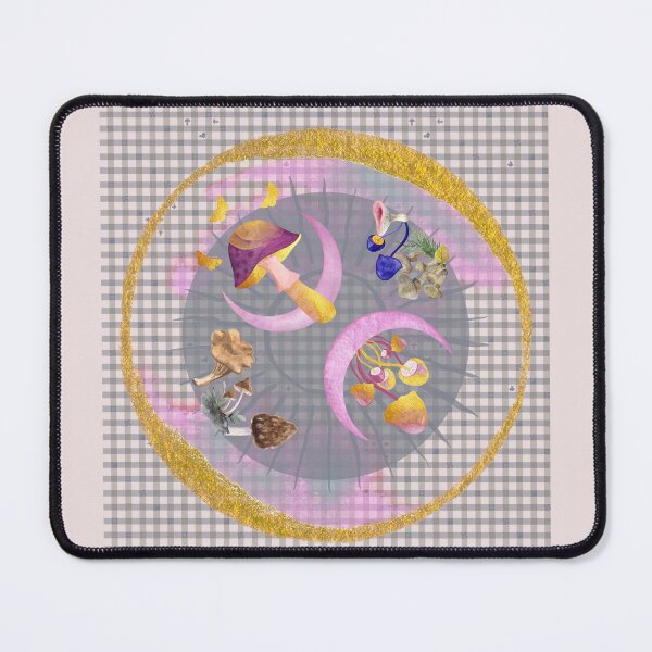 Item preview, Moon + Mushroom Collage Altar Cloth designed and sold by LochNestFarm.
