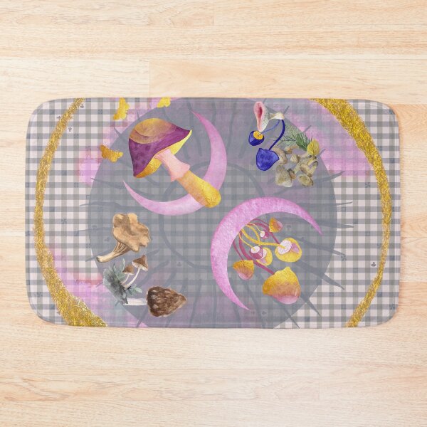 Item preview, Moon + Mushroom Collage Altar Cloth designed and sold by LochNestFarm.
