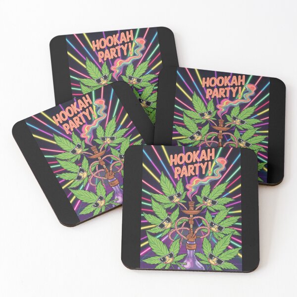 Item preview, Hookah Party - Unique Colorful Marijuana Pot Leaves Partying designed and sold by JLEmporium.