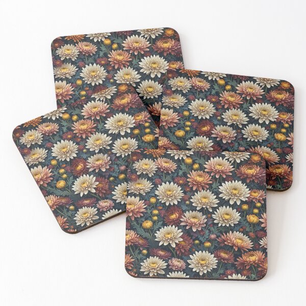Item preview, November Birth Flower Chrysanthemum Floral Seamless Pattern  designed and sold by Rosa-Canina64.