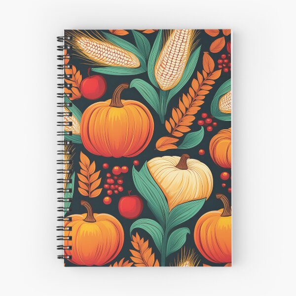 Item preview, A design of autumnal symbols, that includes pumpkins, cornstalks, wheat stalks, apples, and berries. designed and sold by HEMRO.