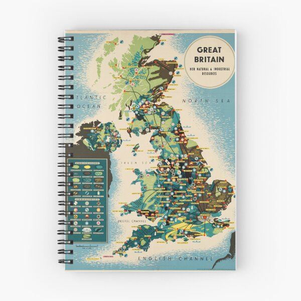 Item preview, Great Britain Map Poster: Discover Natural & Industrial Resources, Wall Art, Vintage Decor, Educational Print, designed and sold by MattiasJohnson.