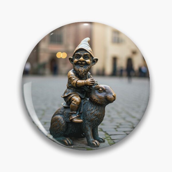 Item preview, Thinking of Wroclaw - Gnome Riding Rabbit designed and sold by Purrfecta.