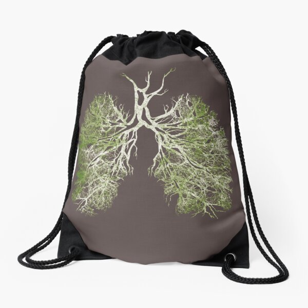 Item preview, Green Lung Breath, Vibrant pink anemones growing on the lungs, important to breathe, lungs cancer, respiratory therapist designed and sold by Collagedream.