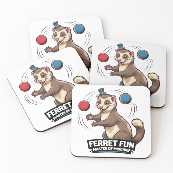 Item preview, Playful Ferret Juggling Colorful Balls designed and sold by Petpixy.