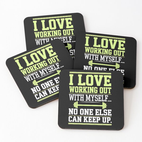 Item preview, I Love Working Out With Myself - Bold Fitness Typography Design designed and sold by OwlWorks.