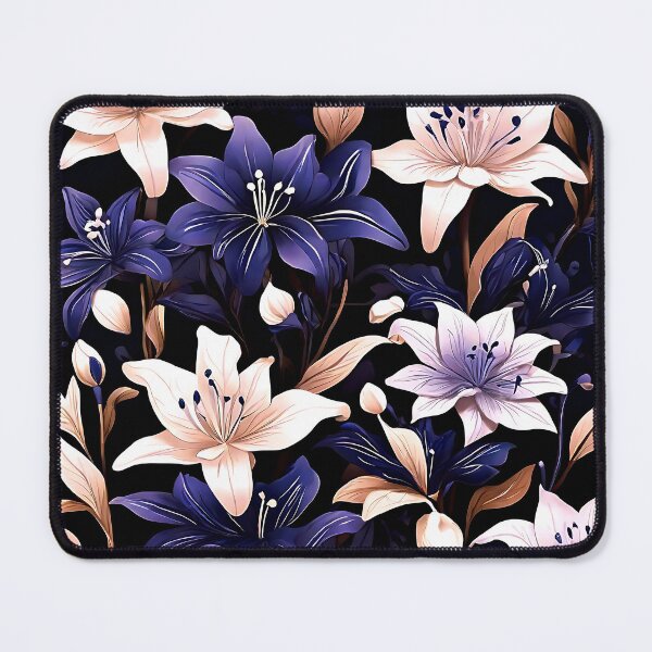 Item preview, A dreamy pattern with deep blue and indigo lilies designed and sold by Tchoice.