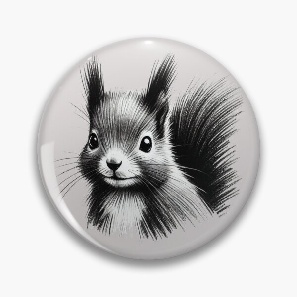 Item preview, Black and White Cute Squirrel designed and sold by Blink Art Studio.