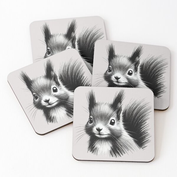 Item preview, Black and White Cute Squirrel designed and sold by Blink Art Studio.