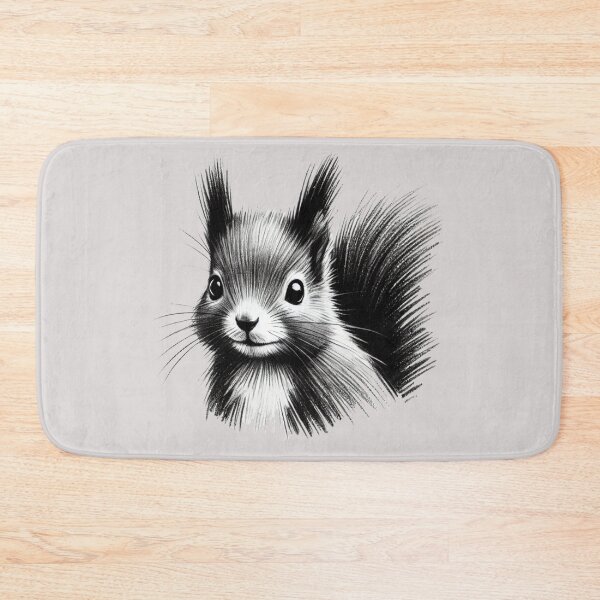 Item preview, Black and White Cute Squirrel designed and sold by Blink Art Studio.