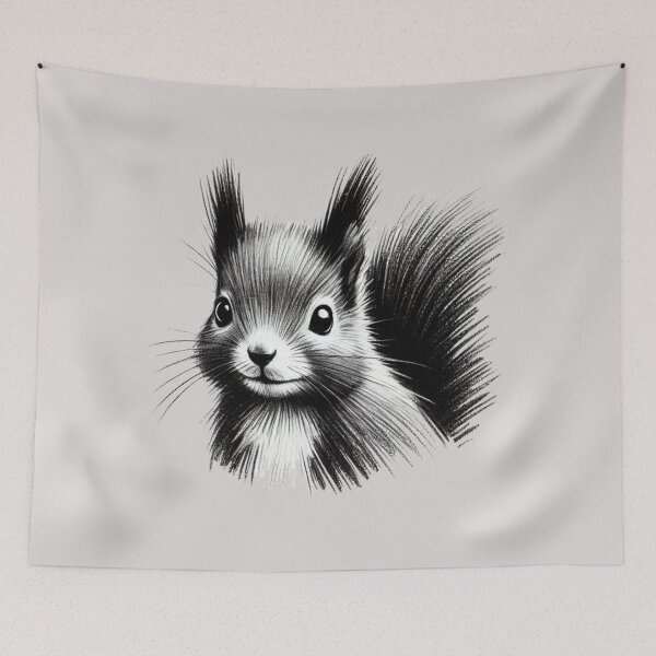 Item preview, Black and White Cute Squirrel designed and sold by Blink Art Studio.