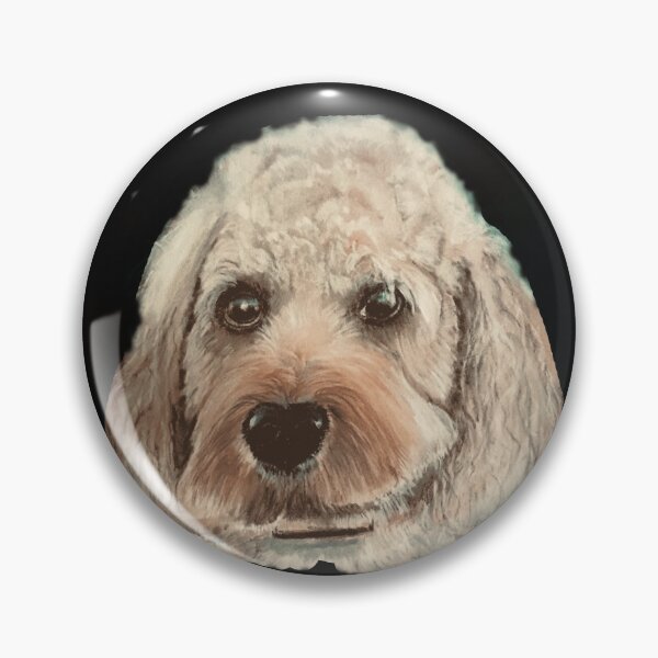 Item preview, Cavapoo dog hand painted on black background designed and sold by Jennifer Morcom.