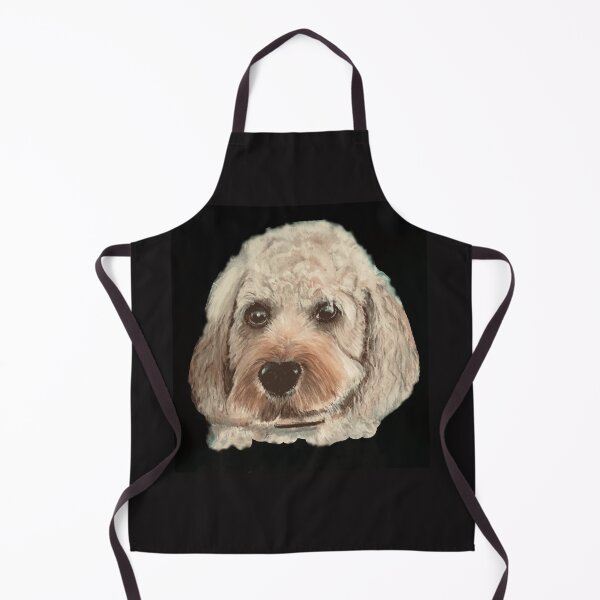 Item preview, Cavapoo dog hand painted on black background designed and sold by Jennifer Morcom.