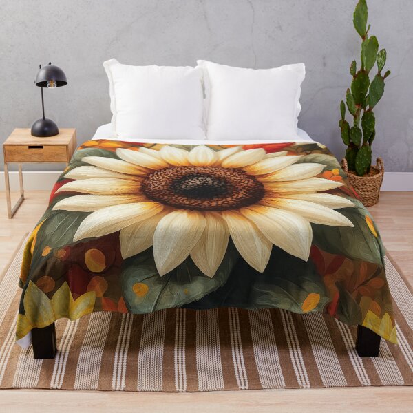 Item preview, A beautiful sunflower design in full bloom, surrounded by a profusion of autumn foliage. designed and sold by HEMRO.