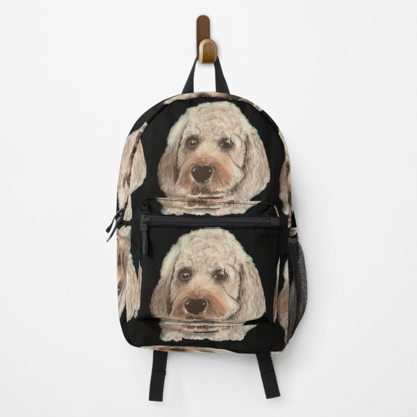 Item preview, Cavapoo dog hand painted on black background designed and sold by Jennifer Morcom.