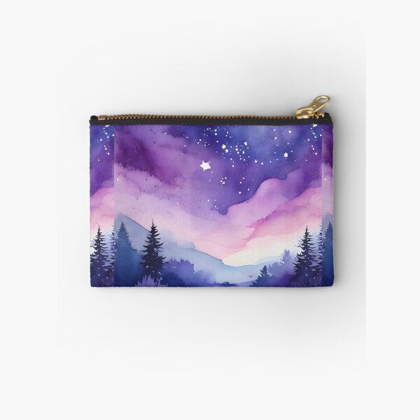 Item preview, WISH UPON A STAR ~ Purple Starry Night Sky ~ Inspired by Handmade Paper Mache Abstract Watercolor Art Lover Poster Print GIFT designed and sold by Spinning Plates 360.