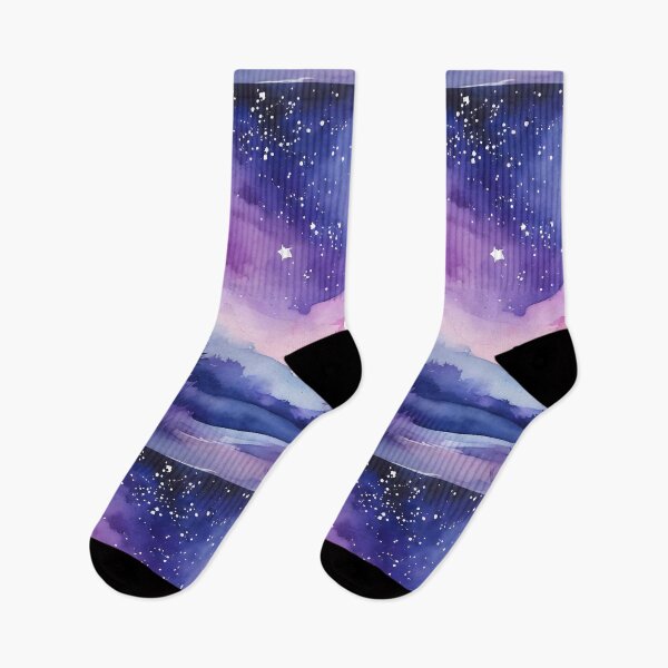 Item preview, WISH UPON A STAR ~ Purple Starry Night Sky ~ Inspired by Handmade Paper Mache Abstract Watercolor Art Lover Poster Print GIFT designed and sold by Spinning Plates 360.