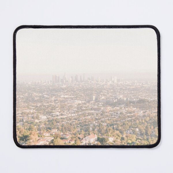 Item preview, Los Angeles, USA I Panoramic view of LA skyline and downtown at sunset from Griffith Observatory to the retro vintage neutral pastel aesthetic of summer light in Hollywood Hills nature countryside designed and sold by Julie Travel Photography.