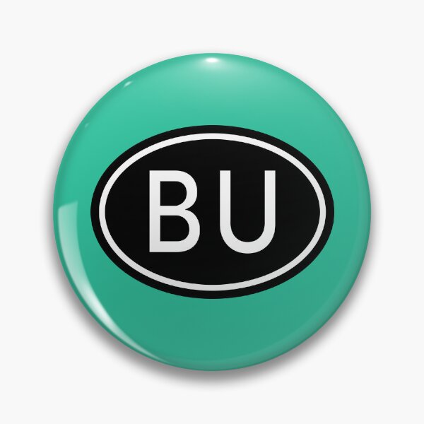 Item preview, BU Initials Monogram Oval White Letters designed and sold by Jeallan Designs.