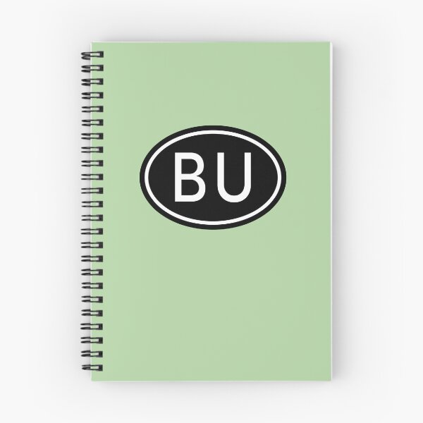 Item preview, BU Initials Monogram Oval White Letters designed and sold by Jeallan Designs.
