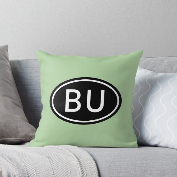 Item preview, BU Initials Monogram Oval White Letters designed and sold by Jeallan Designs.