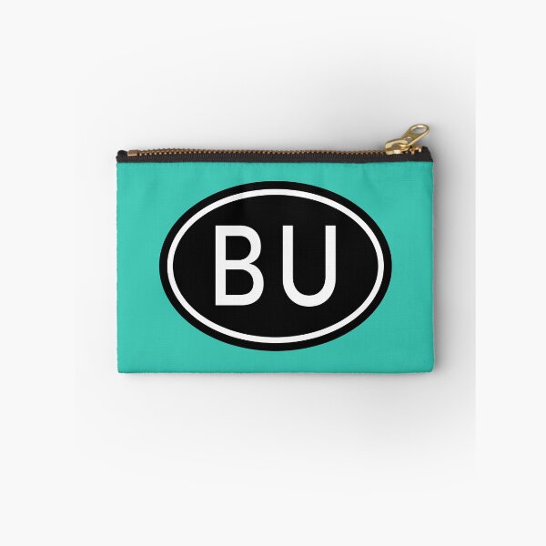 Item preview, BU Initials Monogram Oval White Letters designed and sold by Jeallan Designs.