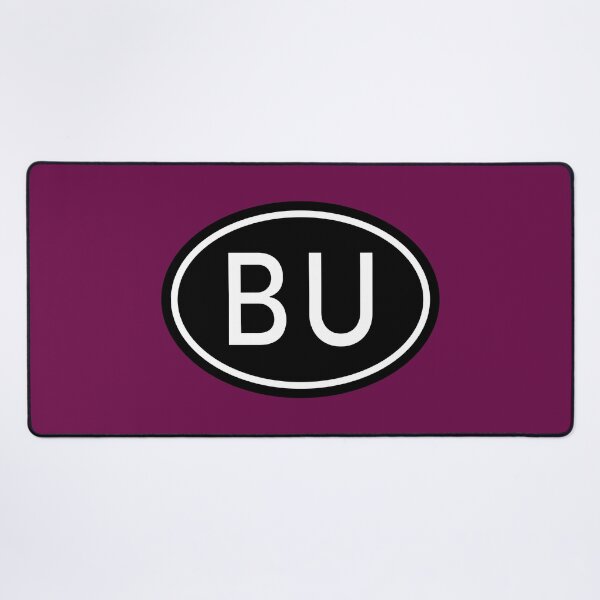 Item preview, BU Initials Monogram Oval White Letters designed and sold by Jeallan Designs.