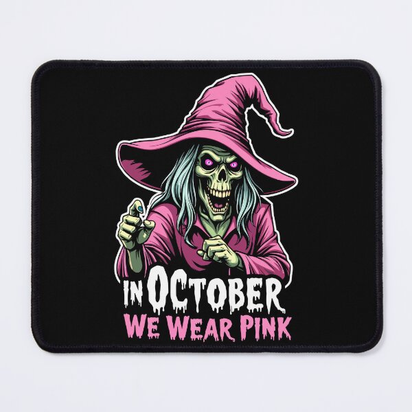 Item preview, In October We Wear Pink Witch Halloween Fun designed and sold by Quirky Shirts.