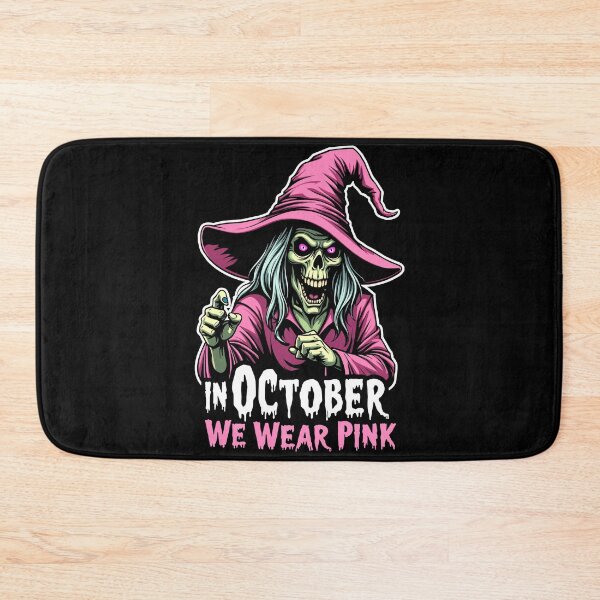 Item preview, In October We Wear Pink Witch Halloween Fun designed and sold by Quirky Shirts.