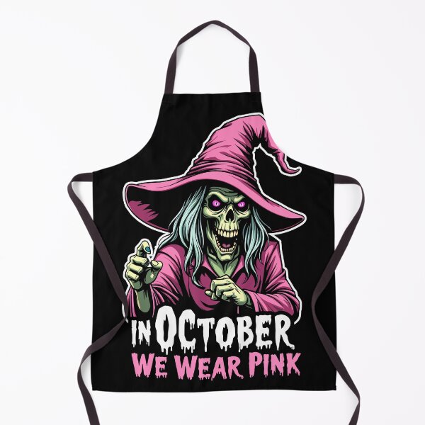 Item preview, In October We Wear Pink Witch Halloween Fun designed and sold by Quirky Shirts.
