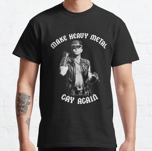 Vista previa del artículo con la obra «Hagamos que el Heavy Metal vuelva a ser gay», diseñado y vendido por Flaccid Spatula.