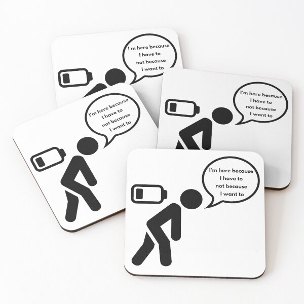 Item preview, Low Battery Stick Figure I’m Here Because I Have To designed and sold by StimulusArt.
