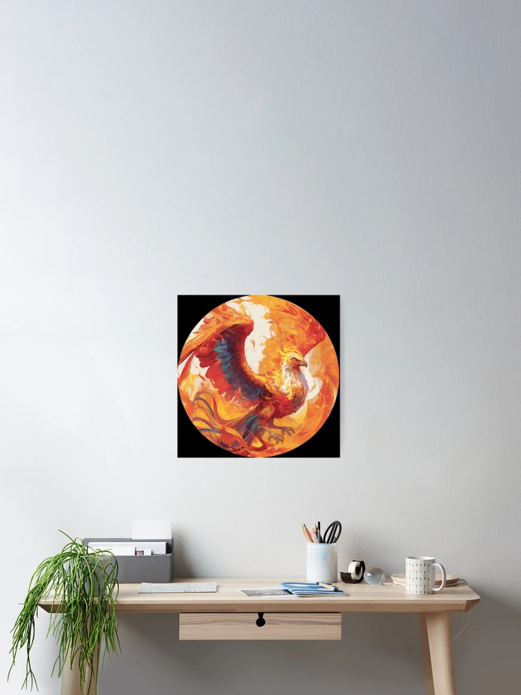 Thumbnail 2 of 3, Poster, Fire phoenix, Phoenix Rising, Rise for the Ashes Sticker designed and sold by PatternFly.