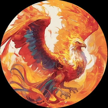 Artwork thumbnail, Fire phoenix, Phoenix Rising, Rise for the Ashes Sticker by PatternFly