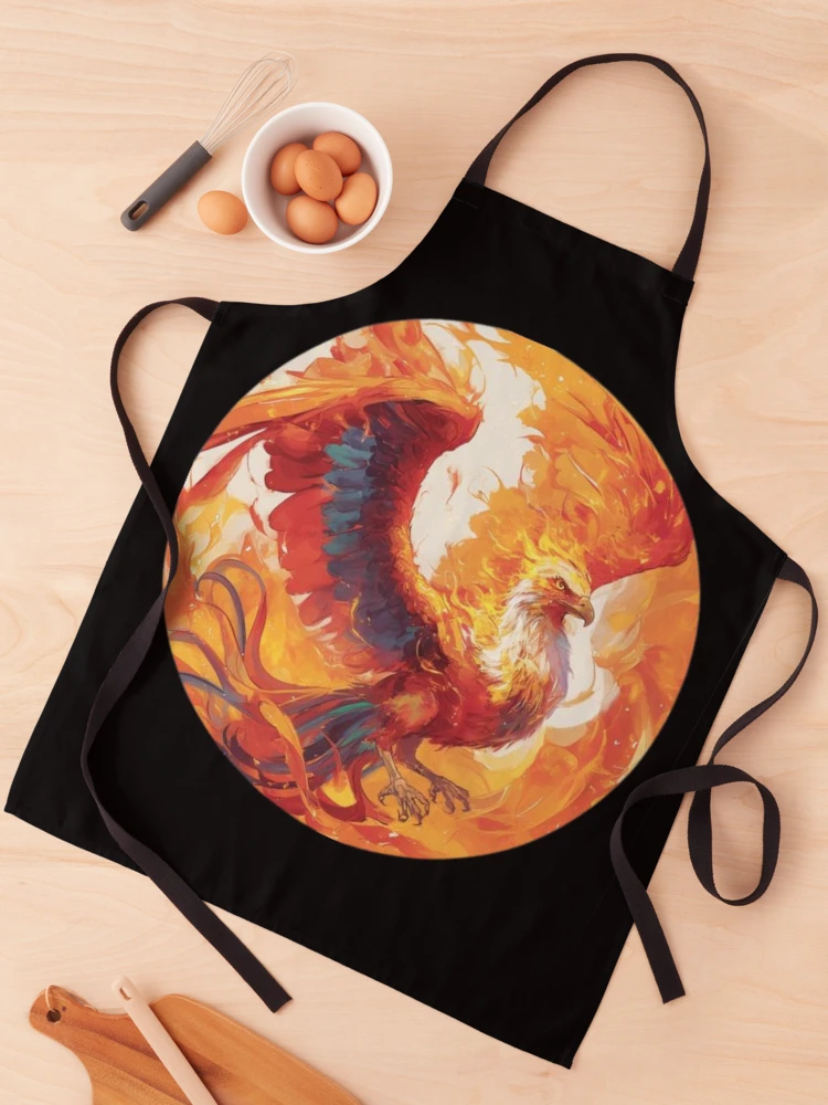 Thumbnail 1 of 6, Apron, Fire phoenix, Phoenix Rising, Rise for the Ashes Sticker designed and sold by PatternFly.