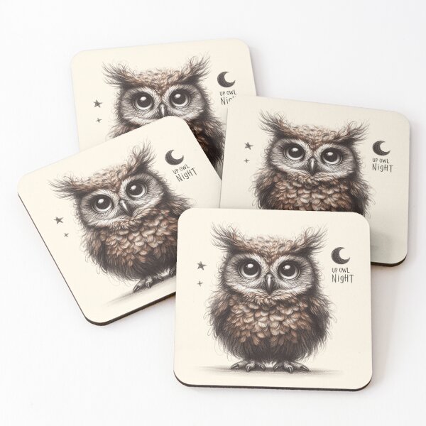 Item preview, Up Owl Night - Cute Nocturnal Owl Design designed and sold by Dream-Fab.