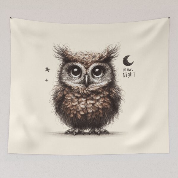 Item preview, Up Owl Night - Cute Nocturnal Owl Design designed and sold by Dream-Fab.