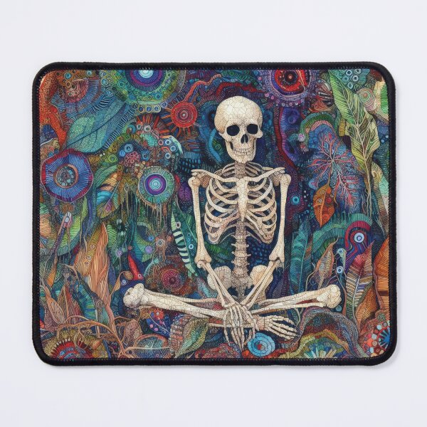 Item preview, Enflowerment - a meditating skeleton in the middle of a flowering jungle designed and sold by yearmoe.