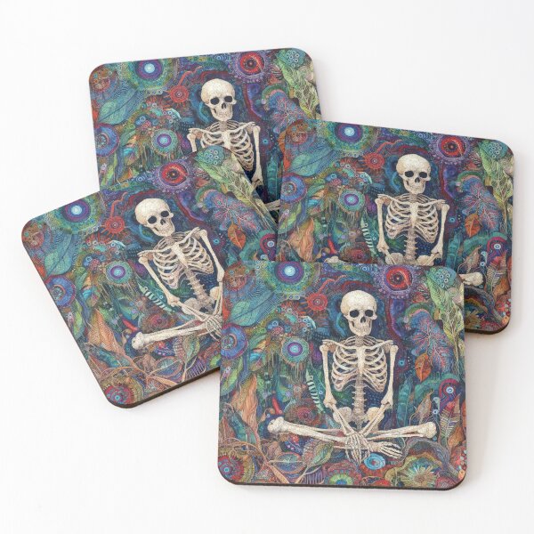 Item preview, Enflowerment - a meditating skeleton in the middle of a flowering jungle designed and sold by yearmoe.