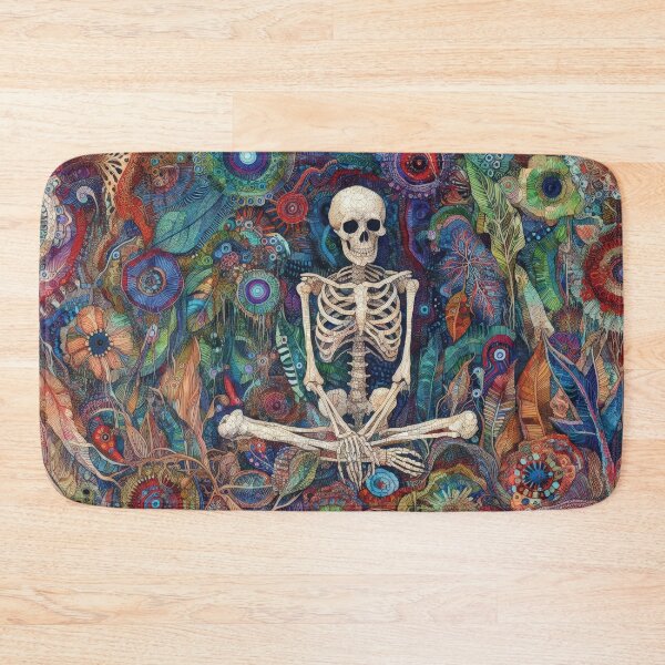 Item preview, Enflowerment - a meditating skeleton in the middle of a flowering jungle designed and sold by yearmoe.